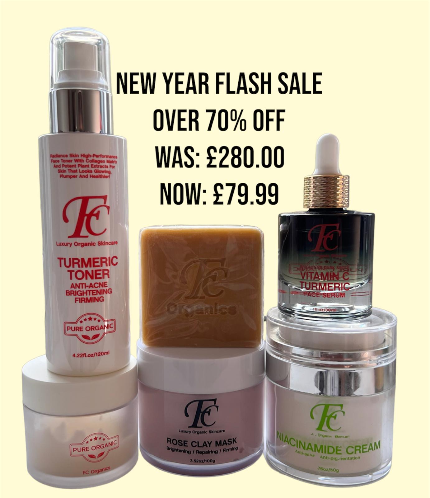 Anti-Acne Skin Lightening Turmeric Soap Turmeric Toner Turmeric Skin Cream Moisturiser Rose Clay Mask: Niacinamide Brightening Moisturiser Vitamin C Turmeric Serum