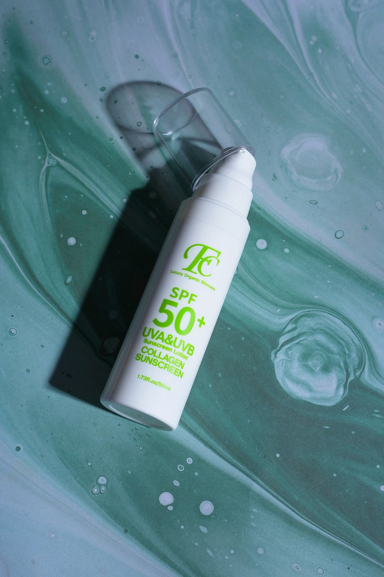 FC Collagen Sunscreen SPF50 protects from damaging UVA and UVB