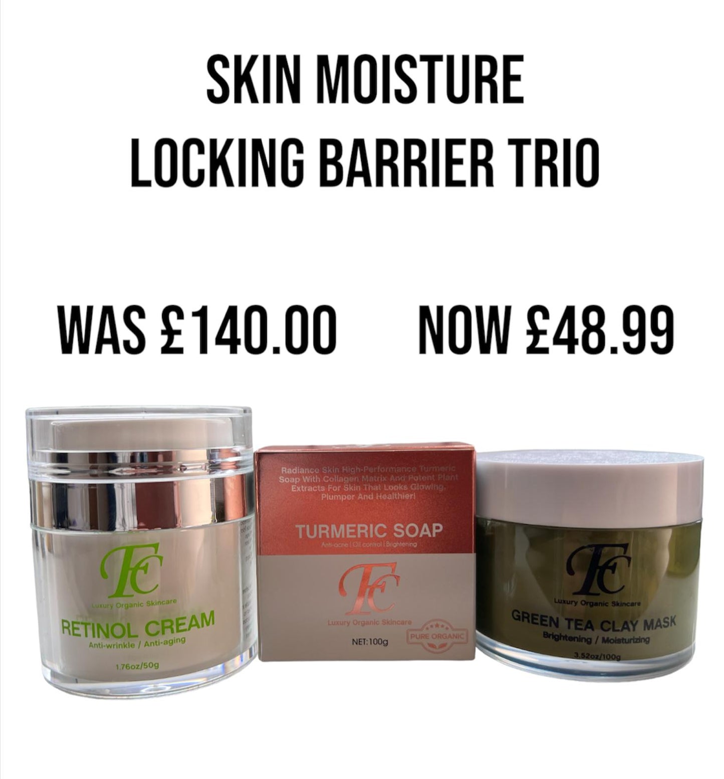 Skin Moisture Locking Barrier Trio of cream soaps and masks