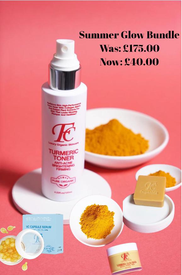 FC Anti-Acne&nbsp;Skin Lightening Turmeric Soap, FC Turmeric Toner, Turmeric Clay Mask, .FC Vitamin C Serum Capsules
