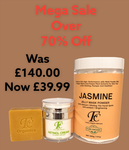 Goodness Bundle, Anti-Acne Skin Lightening Turmeric Soap, Jelly Powder Mask, The Retinol Moisturiser, Anti-Acne Skin Lightening Turmeric Soap