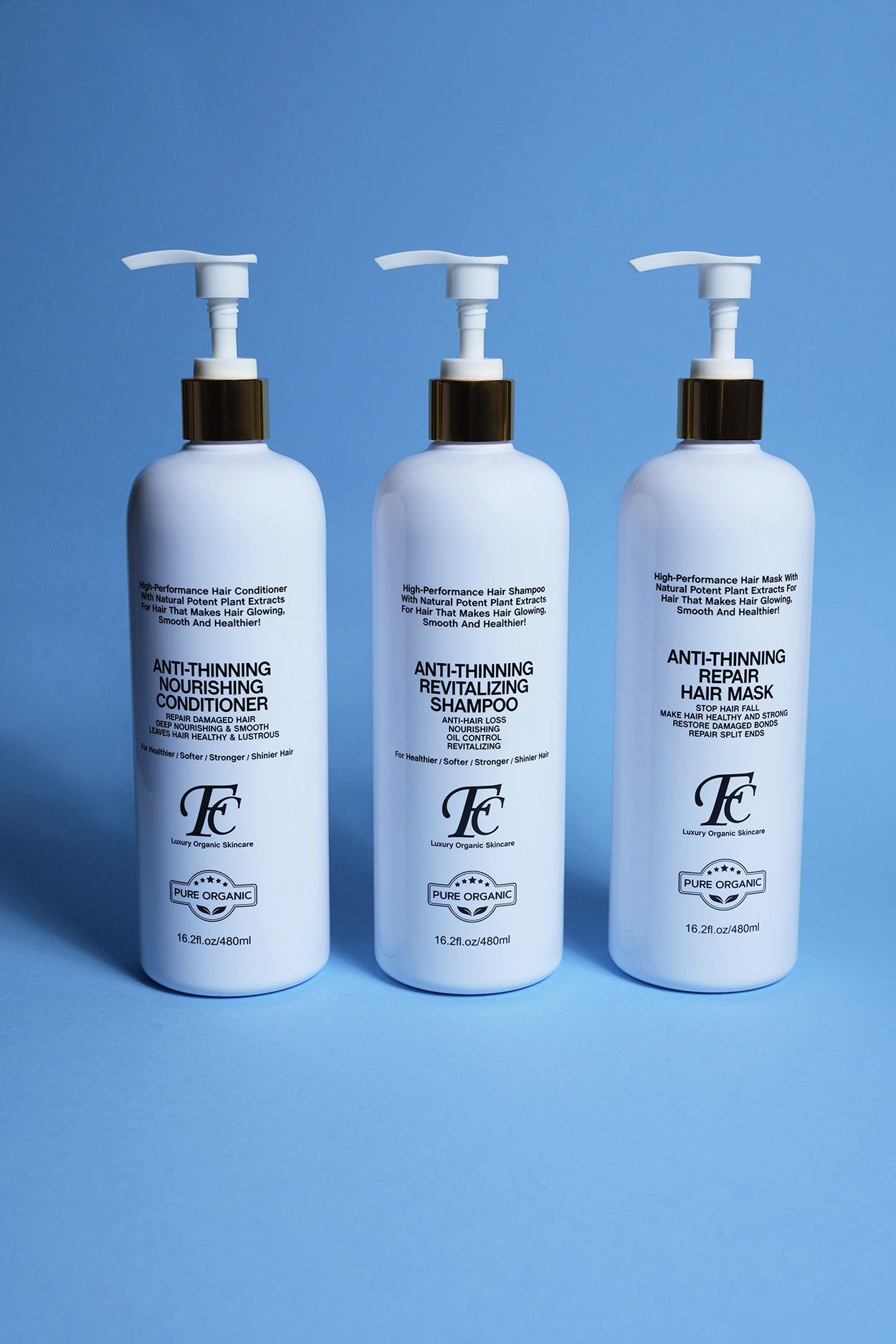 Hair protection oil, Luxurious Anti-Thinning Shampoo. Repair Hair Mask Nourishing Conditioner, Regrowth/Strengthening Serum Oil, Luxurious Anti-Thinning Shampoo