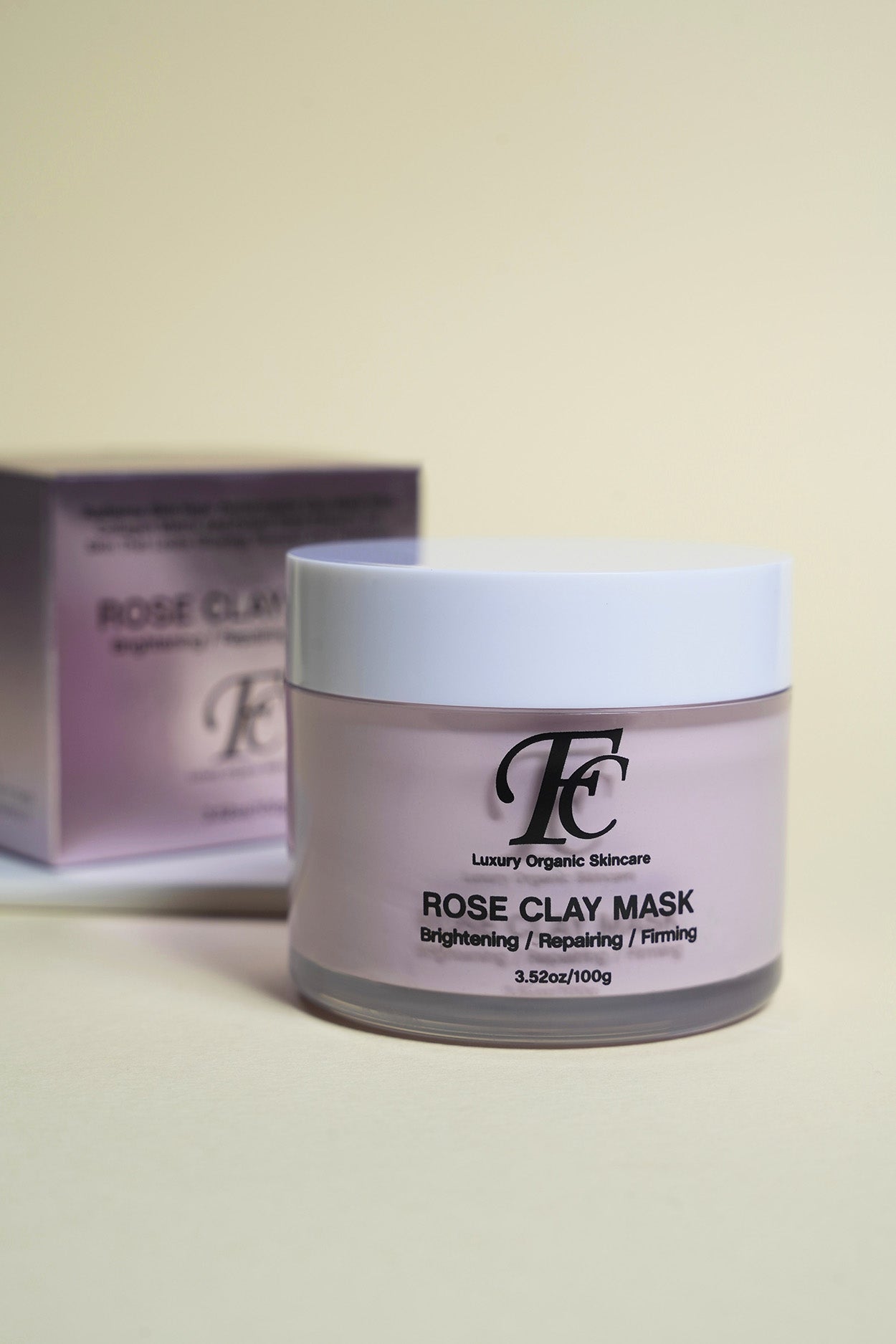 Rose clay mask helping skin elasticity, cell renewal for supple, younger looking skin. Skin care with natural ingredients, anti-aging, moisturising & hydration