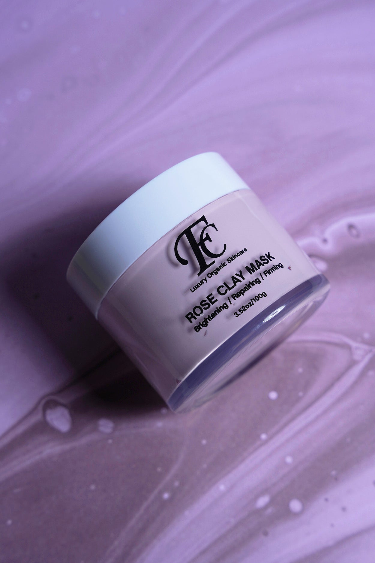 Rose clay mask helping skin elasticity, cell renewal for supple, younger looking skin. Skin care with natural ingredients, anti-aging, moisturising & hydration