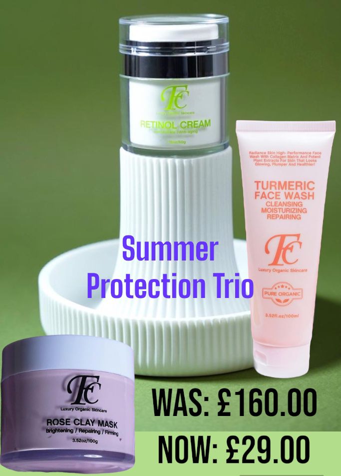 Turmeric Face Wash/Cleanser, Rose Clay Mask, Retinol Anti Aging Day and Night Cream Face Moisturizer, 